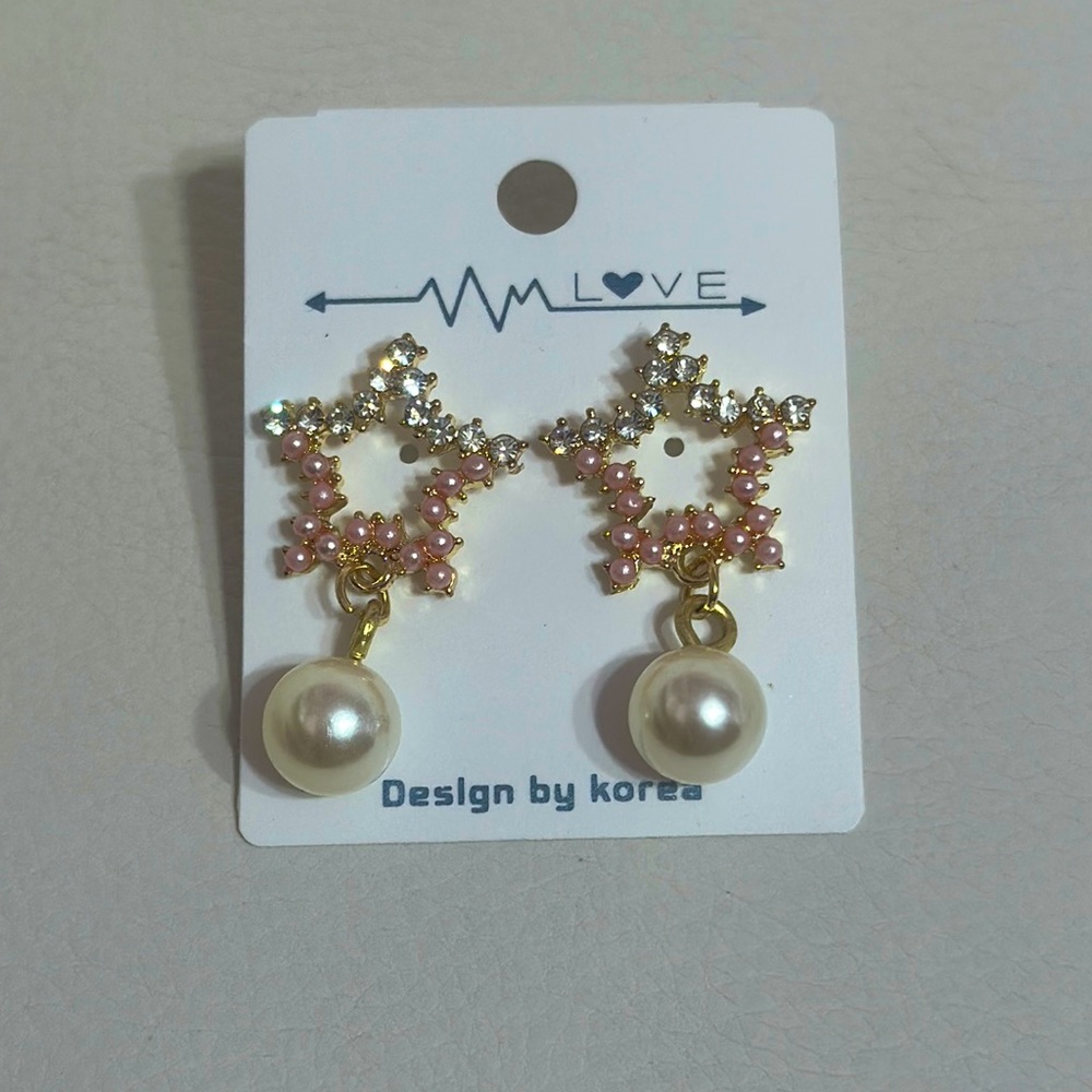 Cute star pearl earring